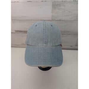 Newhattan Hat Cap Strap Back Light Blue Washed Denim Dad Cap Unstructured Mens‎
